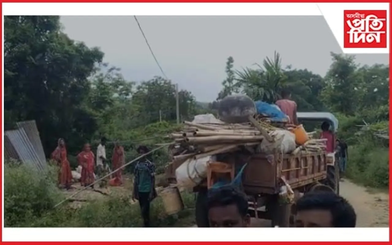 উচ্ছেদৰ মাজতে বনকৰ্মীক পহুখেদা স্থানীয় ৰাইজৰ... 