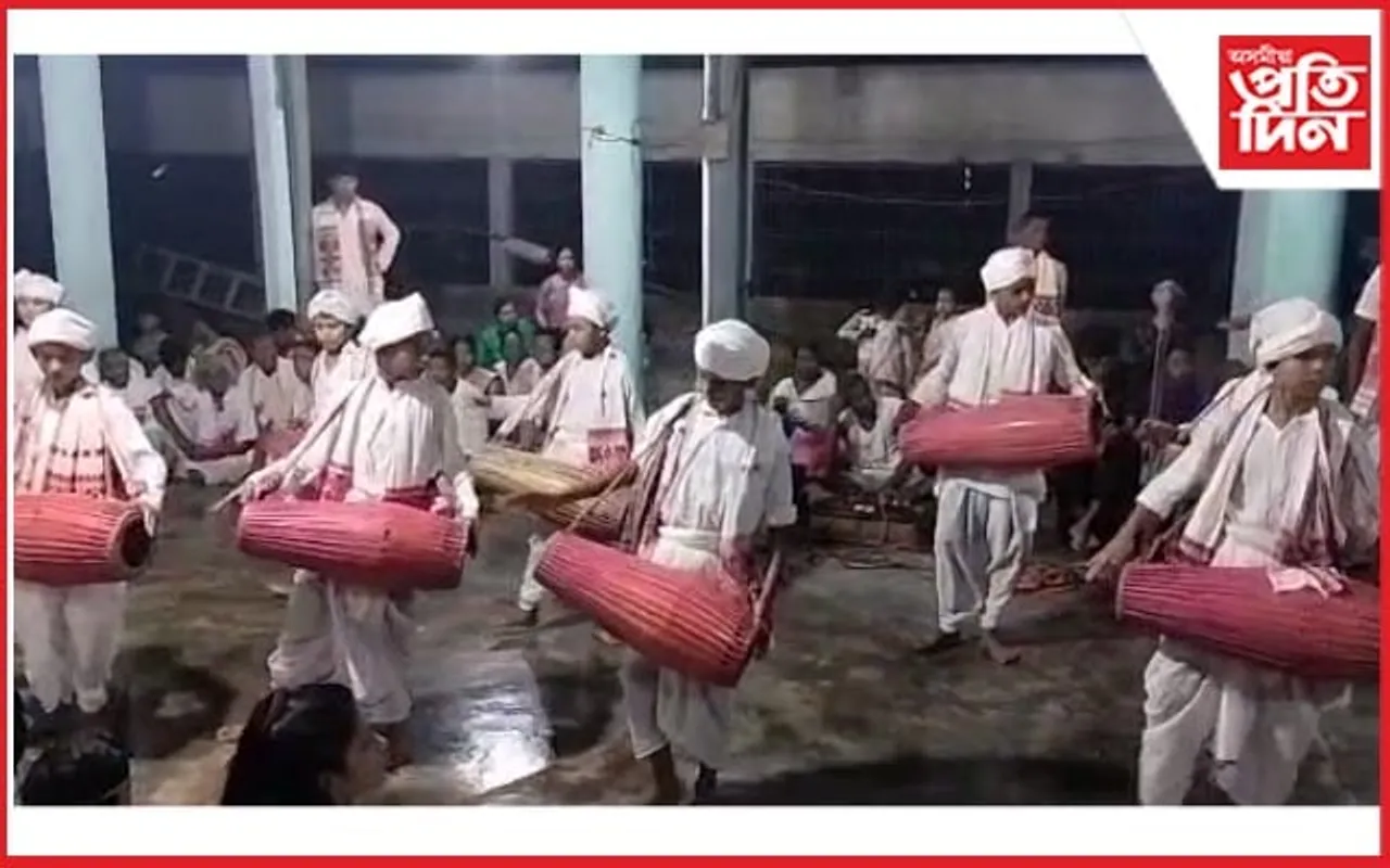গেদাবড়ী বুঢ়া নামঘৰত অনুষ্ঠিত খোলবাদ্য কৰ্মশালাৰ সামৰণি অনুষ্ঠান