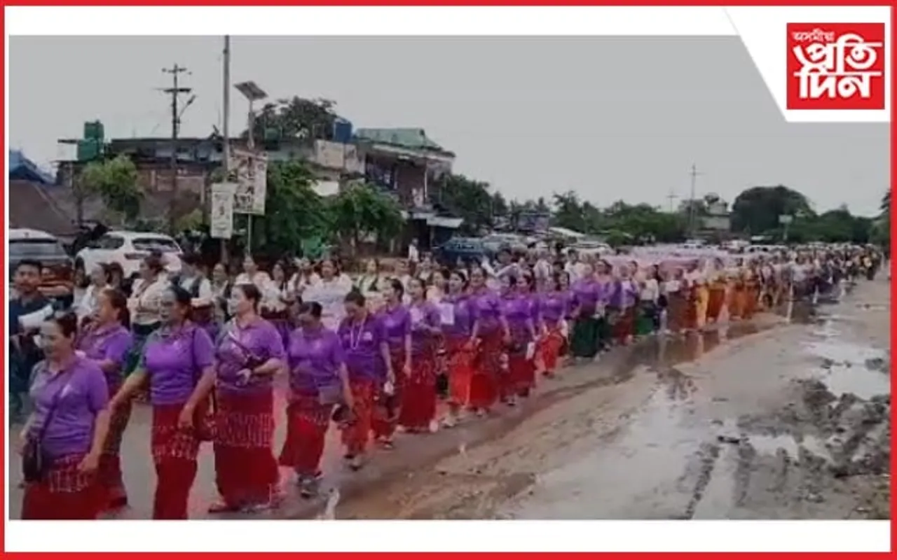 মণিপুৰৰ নাৰী নিৰ্যাতন : অৰুণাচলত উলিয়ালে বিশাল সমদল