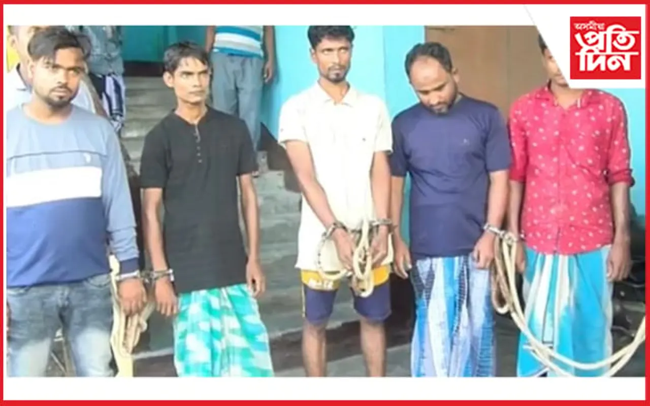 নগাঁৱত ৫ গৰু চোৰ আটক