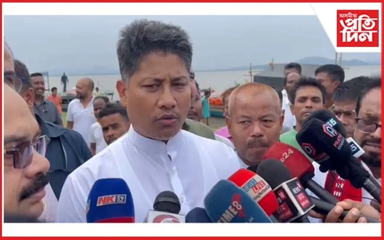 গোৱালপাৰাত ব্ৰহ্মপুত্ৰৰ খহনীয়া অঞ্চল পৰিদৰ্শন জলসম্পদ মন্ত্ৰী পীযুষ হাজৰীকাৰ