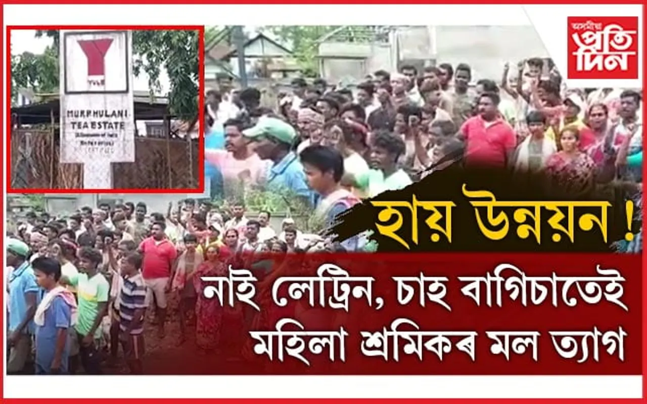 চাহ শ্ৰমিকৰ দুৰ্দশাঃ নাই লেট্ৰিন, বাসগৃহও ভাঙিল ! নাই প্ৰাপ্য মজুৰি আৰু বকেয়া...
