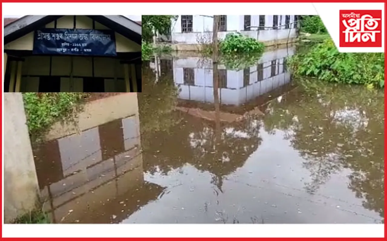 জলবন্দী বঢ়মপুৰৰ  শ্ৰীমন্ত শংকৰ মিশ্যন অন্ধ বিদ্যালয়ঃ শংকিত ছাত্ৰ-ছাত্ৰী