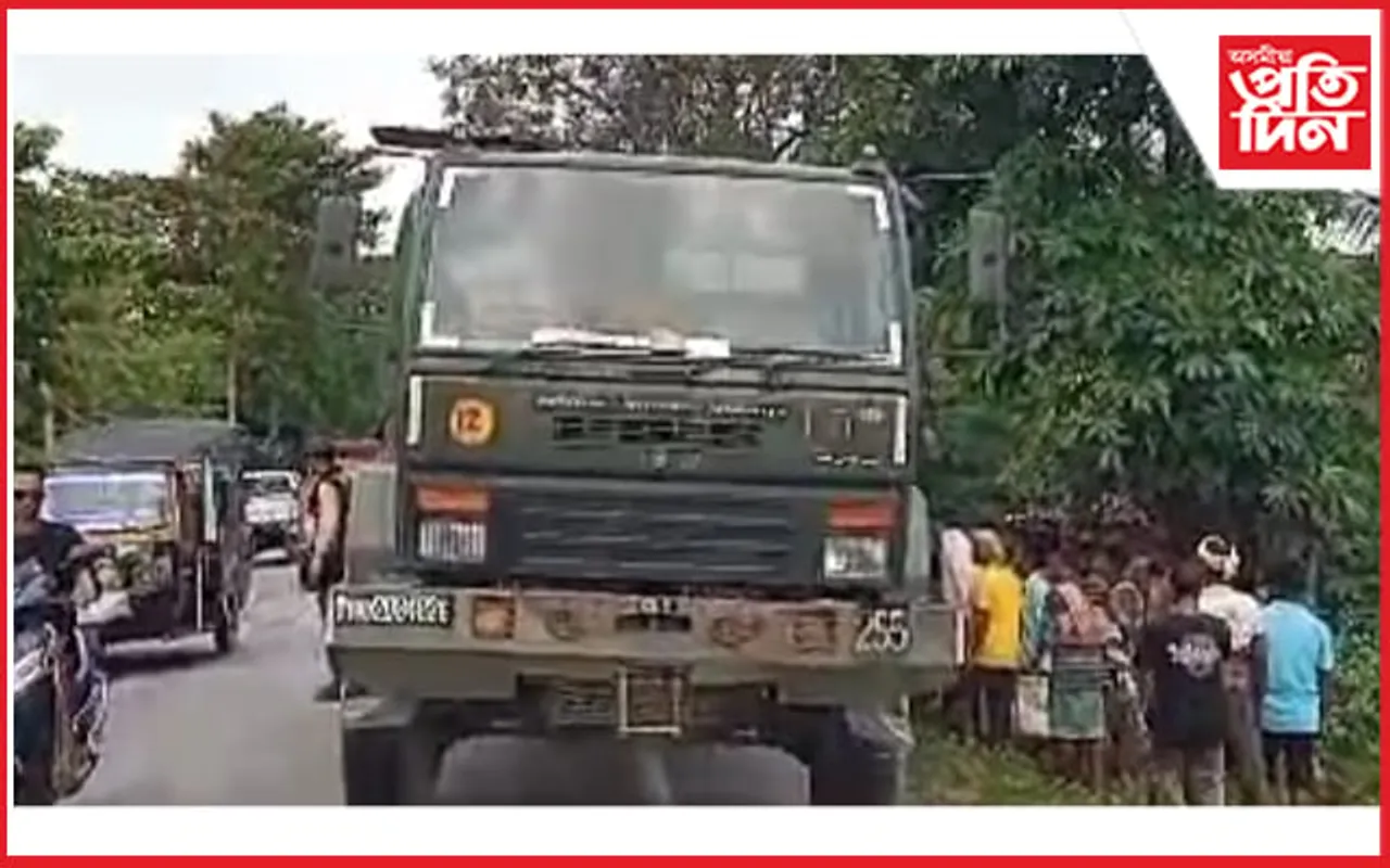 সেনাবাহিনীৰ বাহনৰ প্ৰচণ্ড খুন্দাঃ থিতাতে কৰুণ মৃত্যুক আঁকোৱালি ল'লে পথচাৰীয়ে