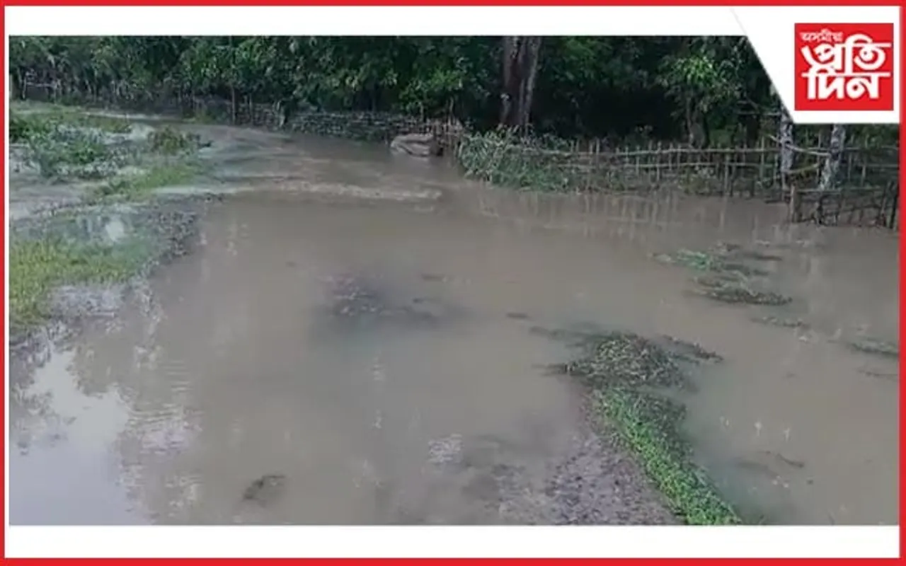 এজাক বৰষুণত বুৰিল মথুৰাপুৰৰ বিস্তৃত এলেকা কৃষিভূমি...