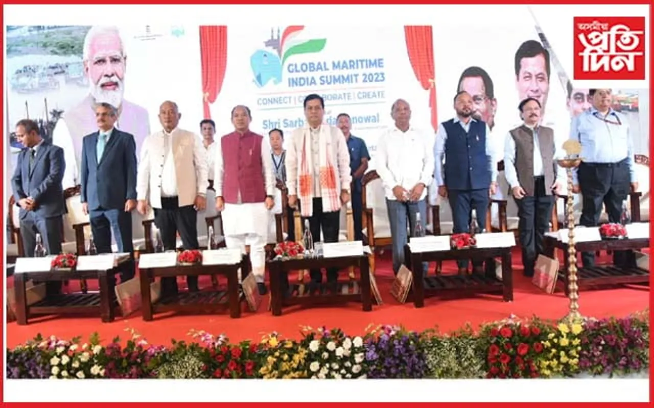 গুৱাহাটীত বিশ্ব সামুদ্রিক ভাৰত সন্মিলনৰ ৰোড শ্ব' উদ্বোধন কৰে সৰ্বানন্দ সোণোৱালে