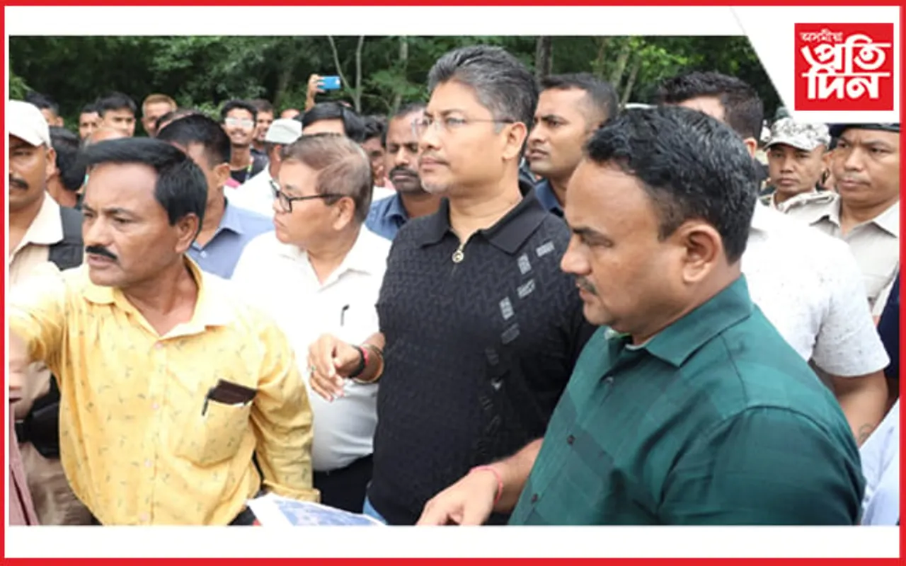 দৰঙৰ ননৈ নদীৰ মথাউৰি পৰিদৰ্শন জলসম্পদ মন্ত্ৰীৰ