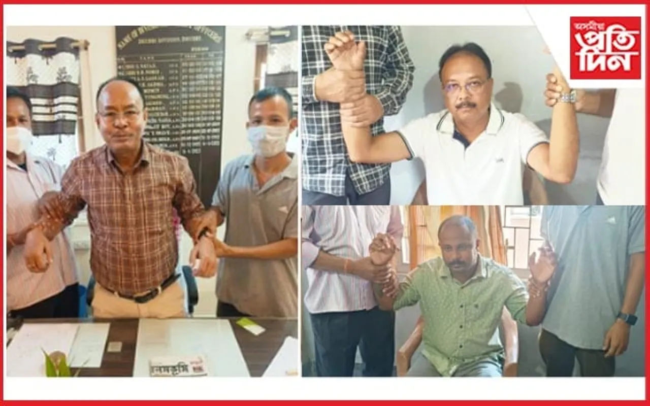 যেন হাত দঙাৰহে প্ৰতিযোগিতা ! আকৌ ঘোচলৈ হাত দাঙিলে DFO সহ তিনিজনে...