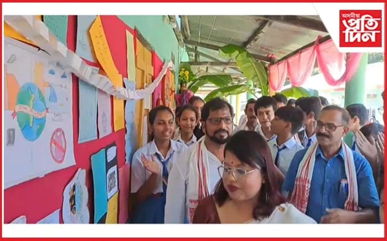 গহপুৰৰ মৰ্ণিং ষ্টাৰ হাইস্কুলত ১৪০ ফুট দৈৰ্ঘ্যৰ প্ৰাচীৰ পত্ৰিকা উন্মোচন