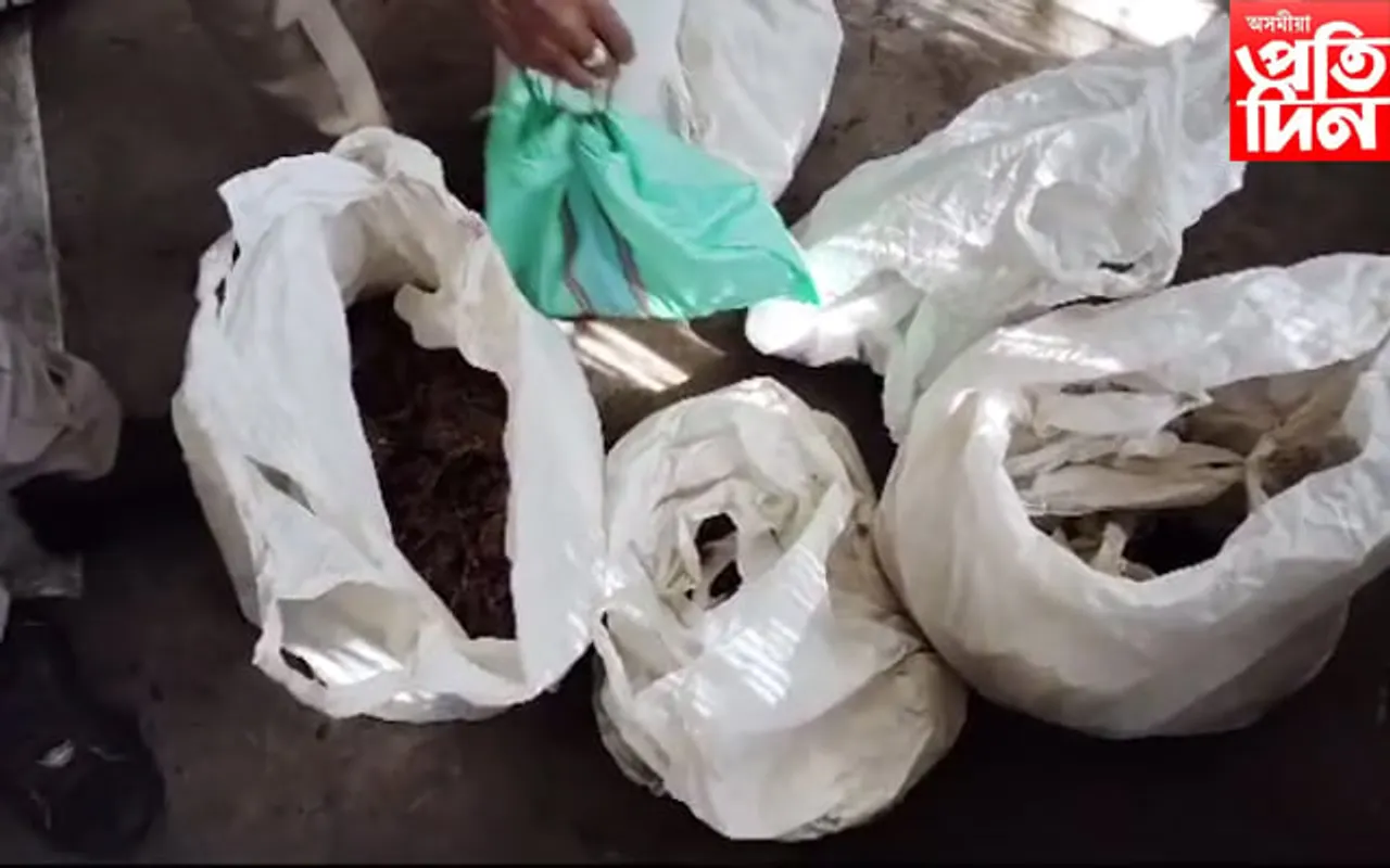 চিলাপথাৰত ৭ কেজি নিষিদ্ধ গাঞ্জা জব্দ