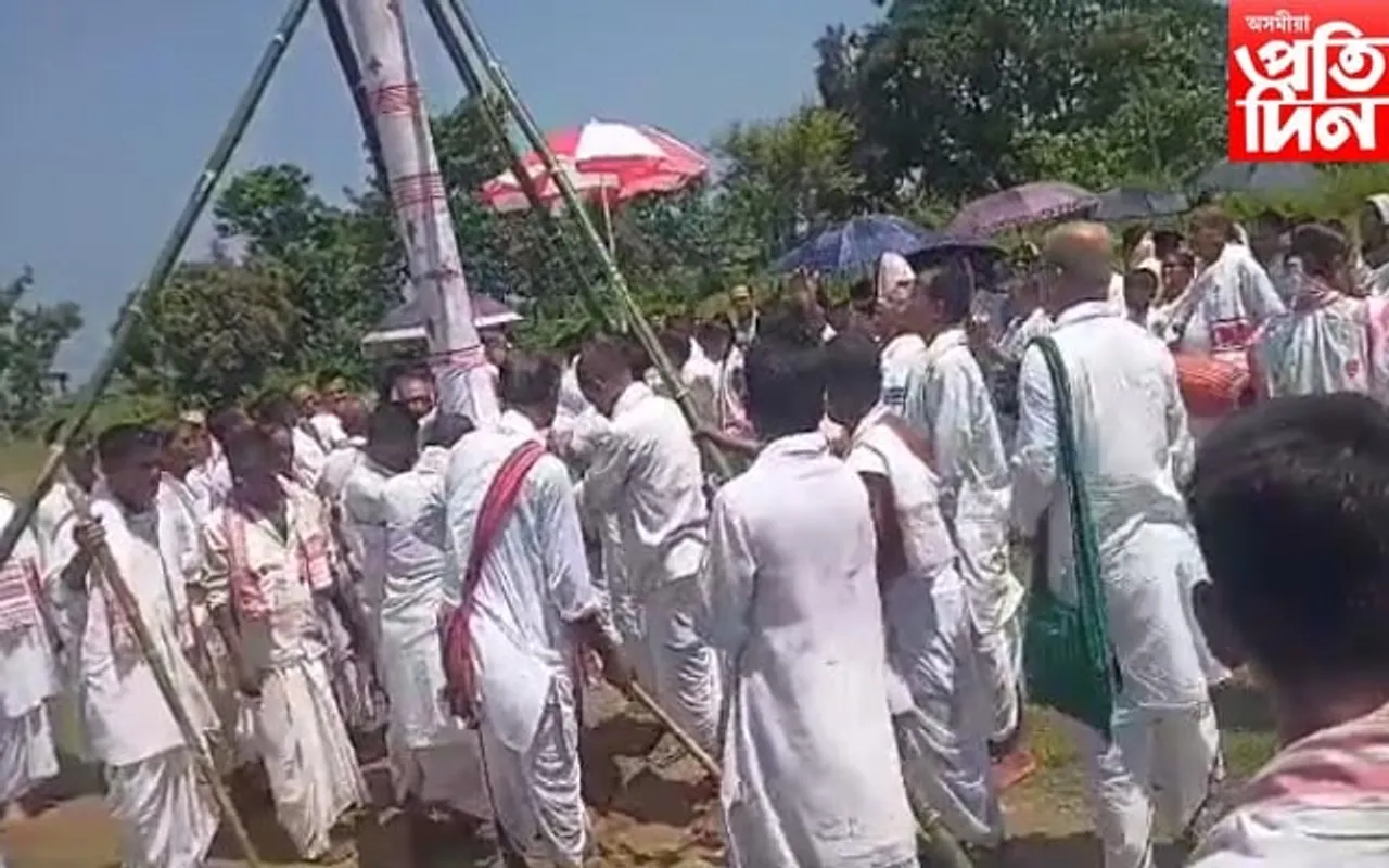 শ্ৰীমন্ত শংকৰদেৱ সংঘৰ উত্তৰ পূৰ্বাঞ্চলীয় সাংস্কৃতিক সমাৰোহৰ লাই খুঁটা স্থাপন