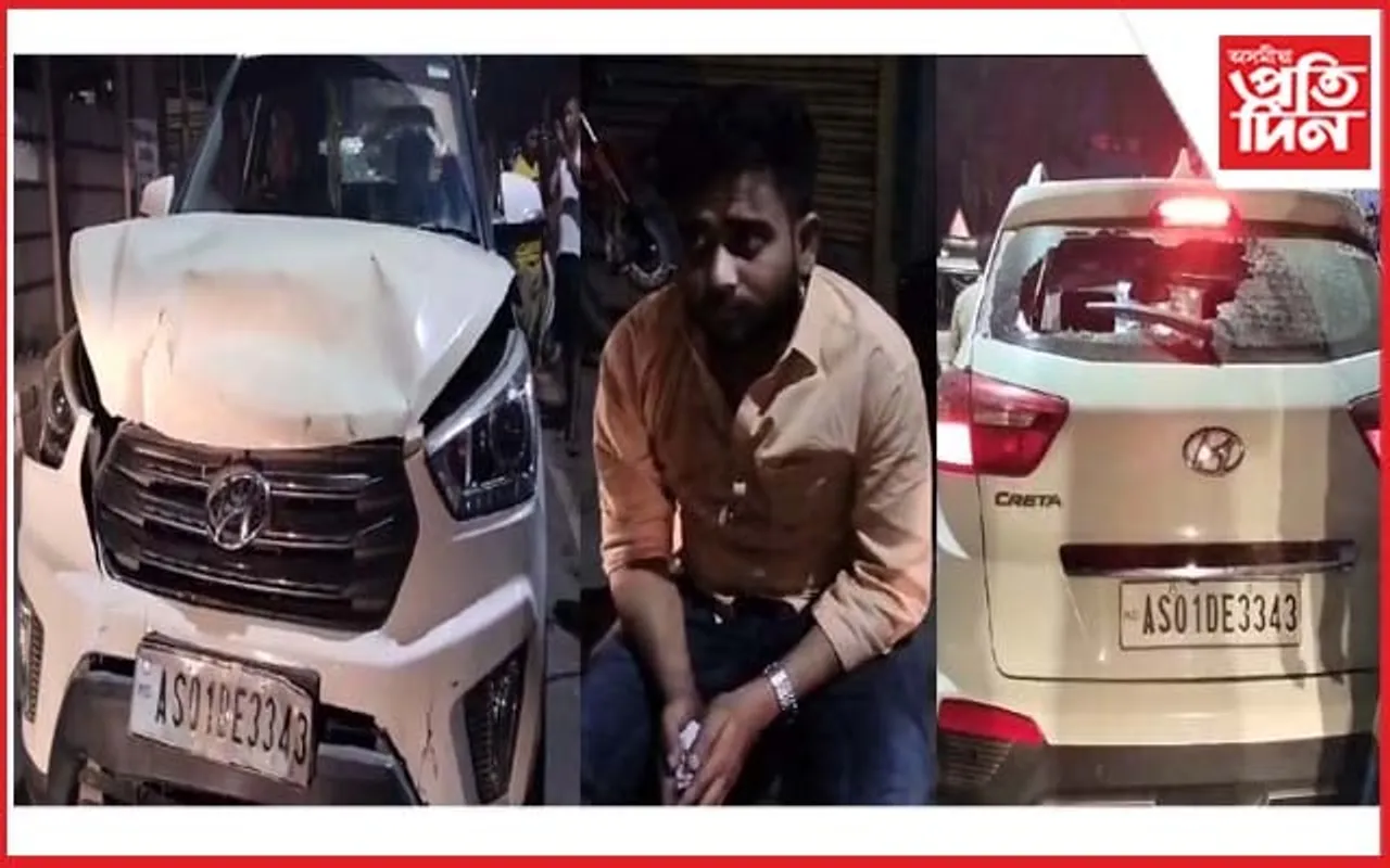 ভৰলুমুখত ভয়ংকৰ পথ দুৰ্ঘটনা : তীব্ৰবেগী বিলাসী বাহনে মহটিয়ালে আৰক্ষীৰ বাহন