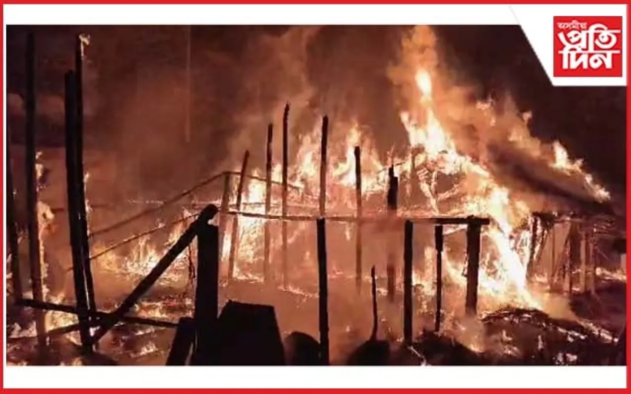 চতিয়াৰ ১ নং নলবাৰীত ভয়ংকৰ অগ্নিকাণ্ড