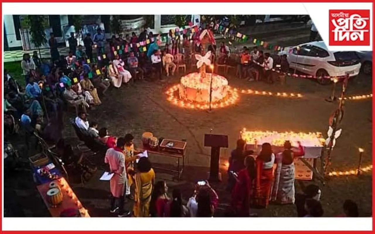 তিনি শতাধিক মাটিৰ চাকিৰ পোহৰত মহাপুৰুষ শ্ৰীমন্ত শংকৰদেৱ বিশ্ববিদ্যালয়ত জোনাকী মেল