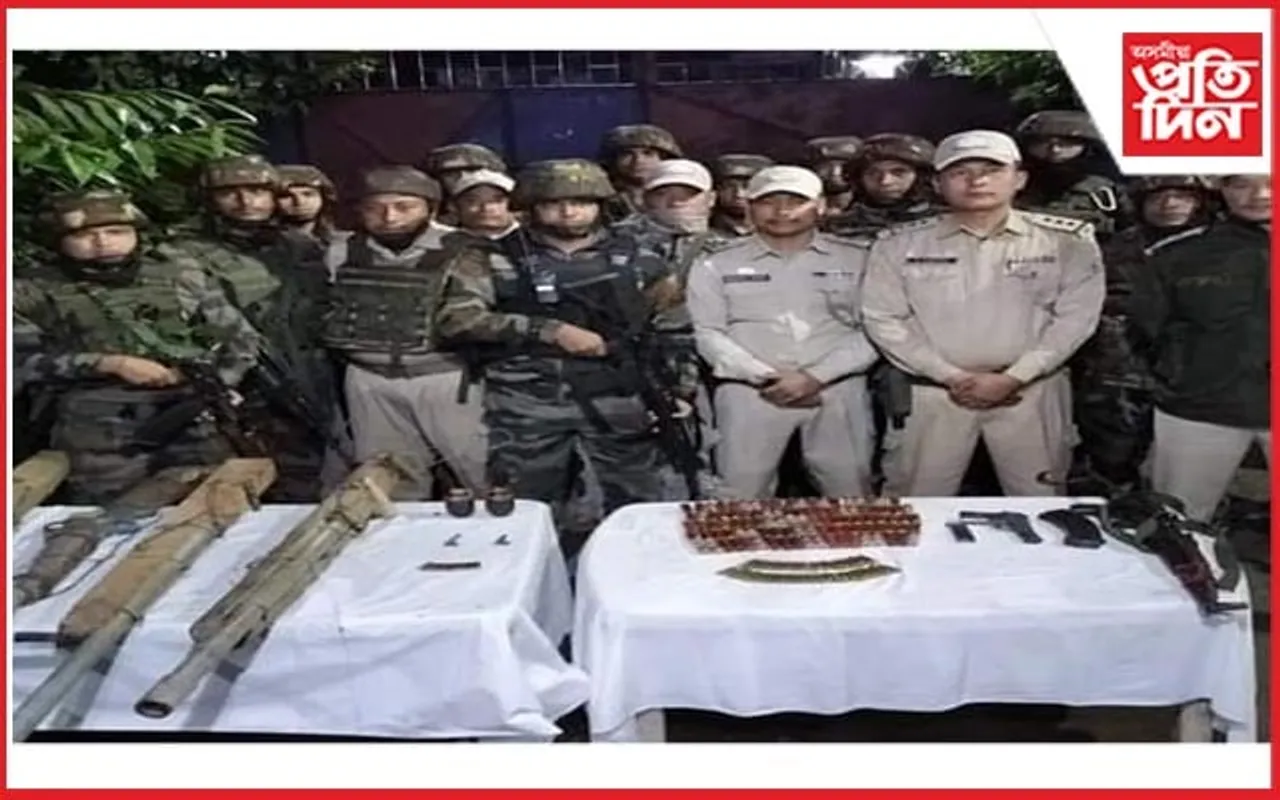 মণিপুৰৰ বিভিন্ন স্থানৰ পৰা বুজন পৰিমাণৰ মাৰণাস্ত্ৰ আৰু বিস্ফোৰক উদ্ধাৰ