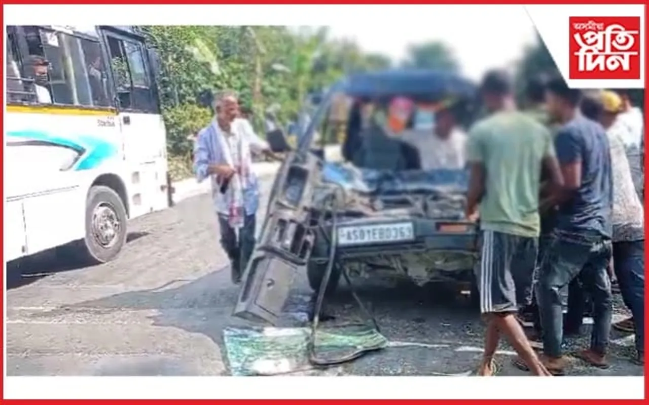 ট্ৰাকৰ পাছফালে মাৰুতি ভানৰ খুন্দাঃ ৮ যাত্ৰী গুৰুতৰভাৱে আহত...