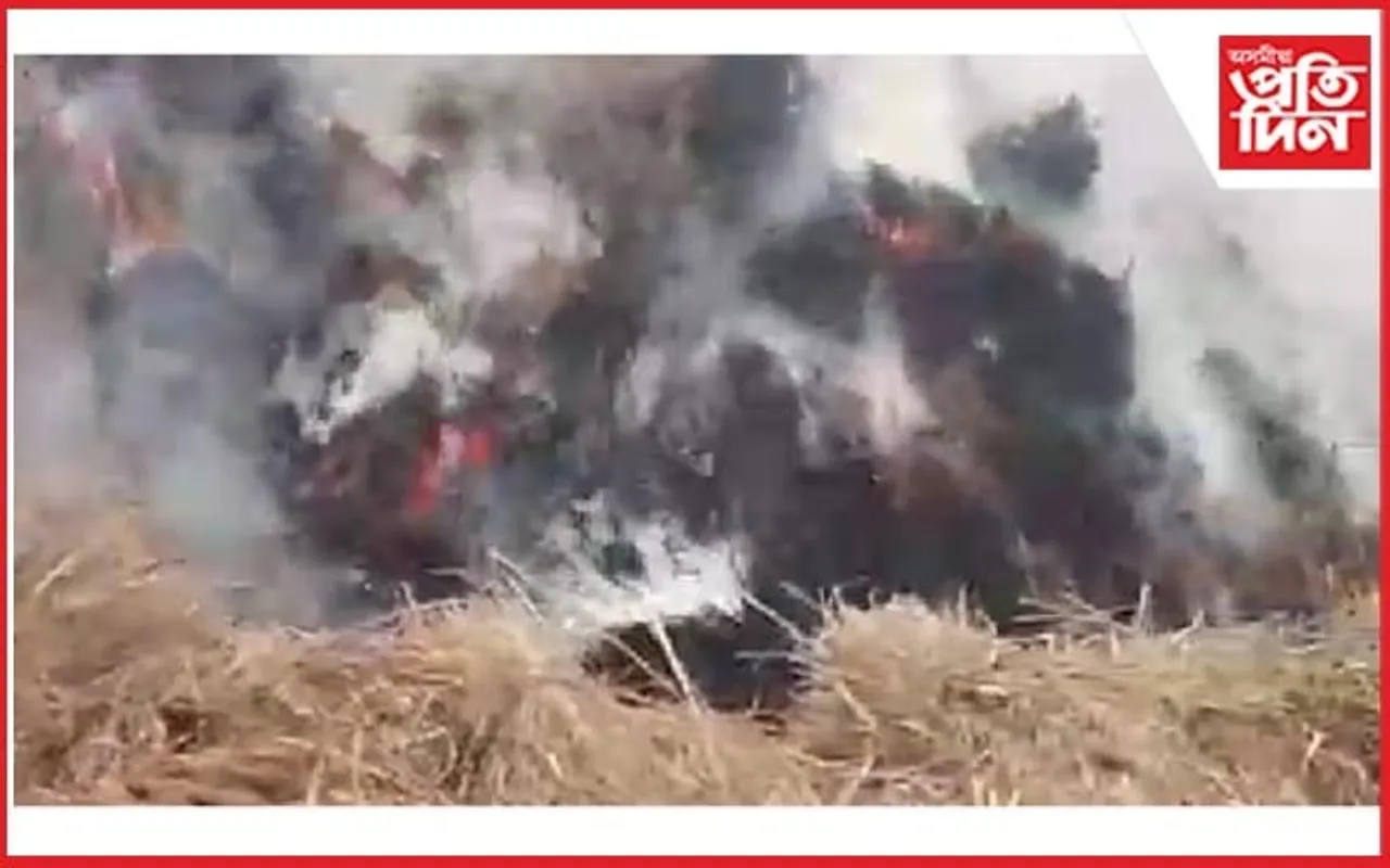 কাৰ্বি আংলঙৰ বকলীয়াঘাটৰ ৰজাপথত ধান কঢ়িওৱা গাড়ীত জুই...