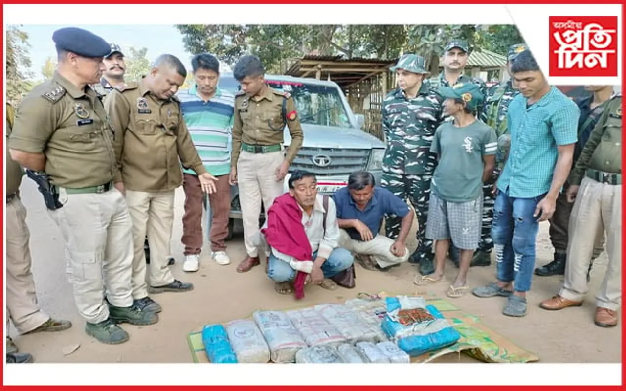 পুৰণা লাহৰিজানত বৃহৎ পৰিমাণৰ গাঞ্জা জব্দ