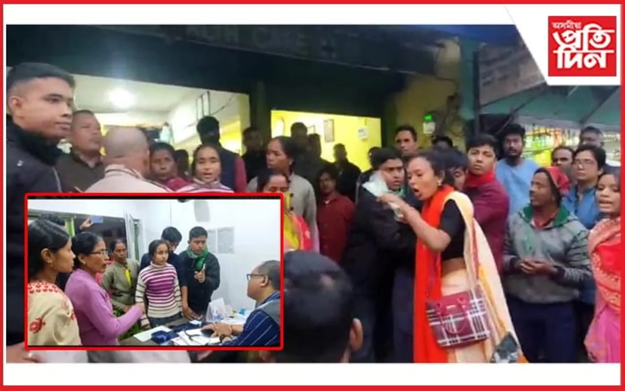 গোলাঘাটত নৱজাতকৰ মৃত্যুক কেন্দ্ৰ কৰি চিকিৎসকৰ চেম্বাৰত উত্তপ্ত পৰিস্থিতি...