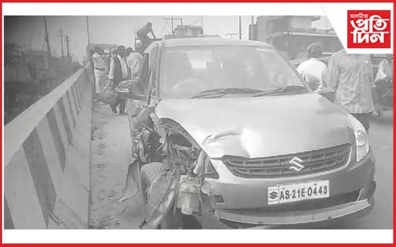নগাঁৱৰ ধিং গেটৰ উৰণ সেতুত দুৰ্ঘটনা