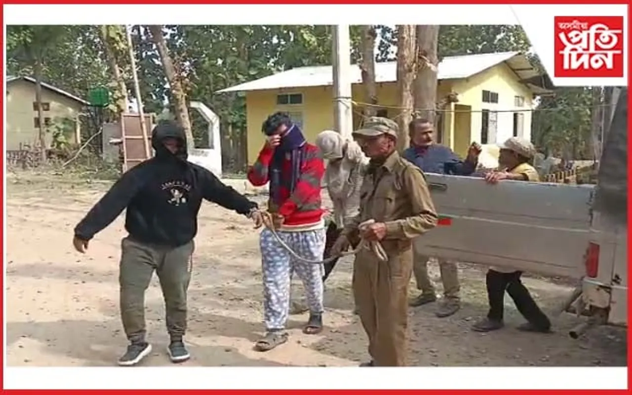 লামডিঙত তিনিজন চিকাৰী আটক 