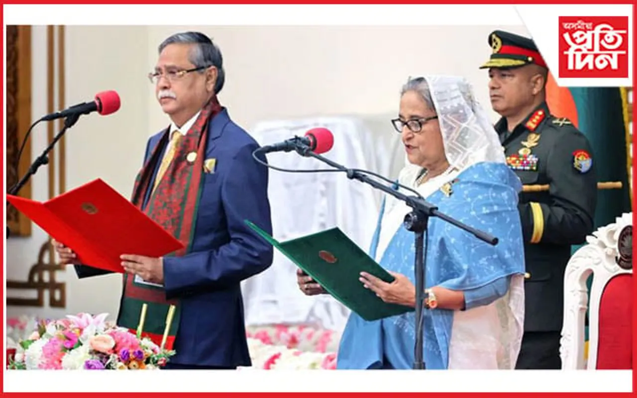 পঞ্চমবাৰৰ বাবে প্ৰধানমন্ত্ৰী হিচাপে শপত ল'লে শ্বেইখ হাছিনাই...