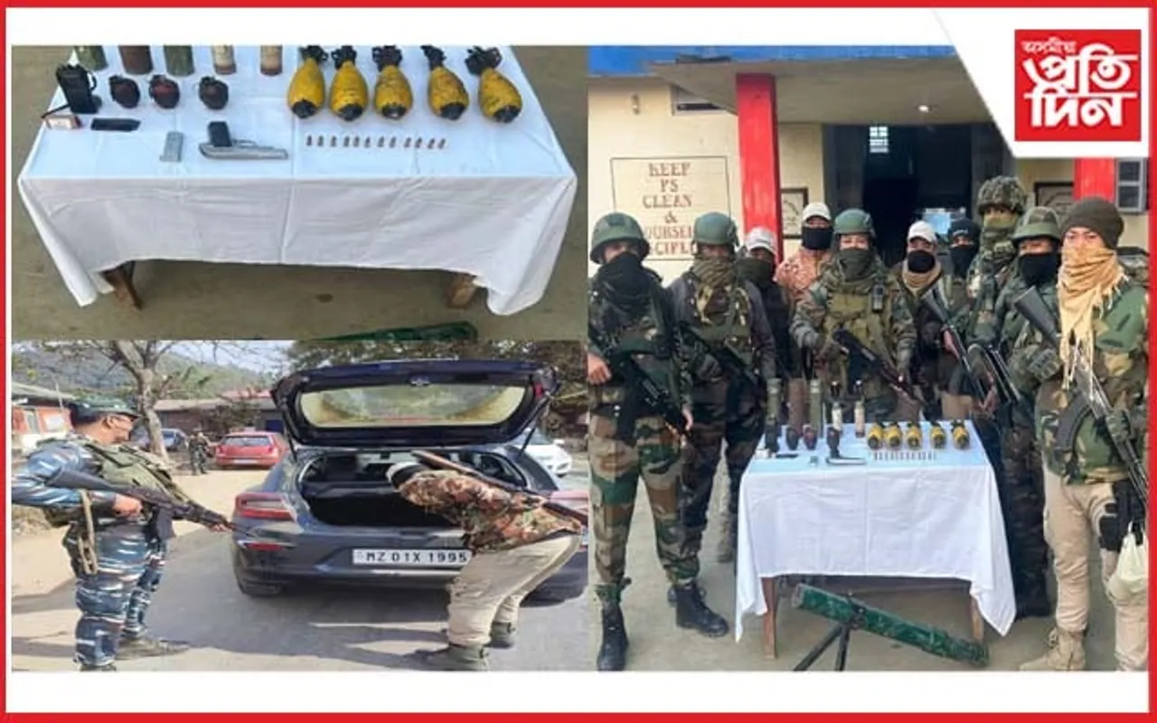 মণিপুৰত বুজন পৰিমাণৰ মাৰণাস্ত্ৰ আৰু বিস্ফোৰক জব্দ