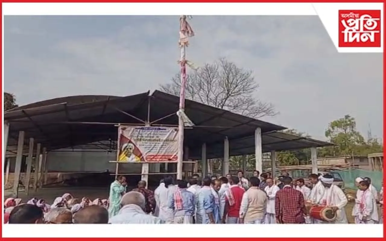 লেপেটকটাত ডঃ শ্ৰী শ্ৰী পীতাম্বৰ দেৱগোস্বামীৰ বাঁহৰ অনুষ্ঠানৰ লাইখোটা স্থাপন 