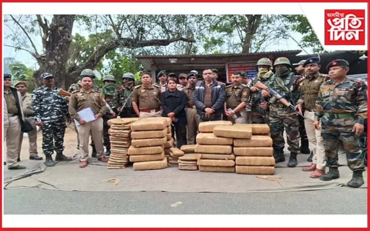 য়াবা টেবলেটসহ বুজন পৰিমাণৰ গাঞ্জা জব্দ 