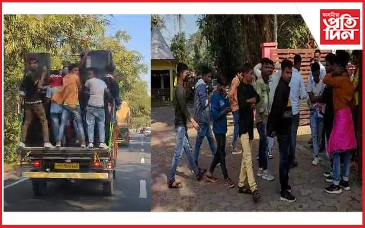 আৰক্ষীয়ে খেদি খেদি কৰায়ত্ব কৰিলে বনভোজকাৰী দলক 