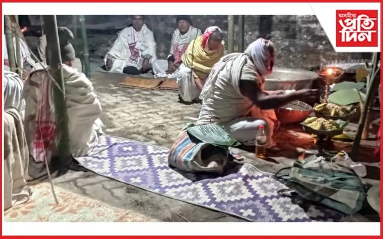 বটদ্ৰৱাত সত্ৰীয়া পৰম্পৰাৰে মাঘ বিহুৰ উৰুকা