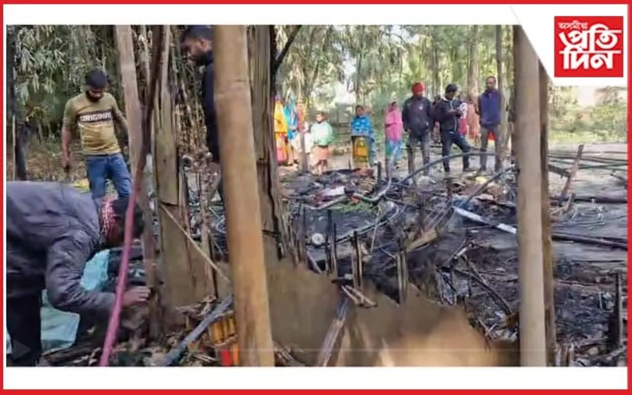 জামুগুৰিহাটত ভয়ংকৰ অগ্নিকাণ্ডত নিঃশেষ এটি দৰিদ্ৰ পৰিয়াল 