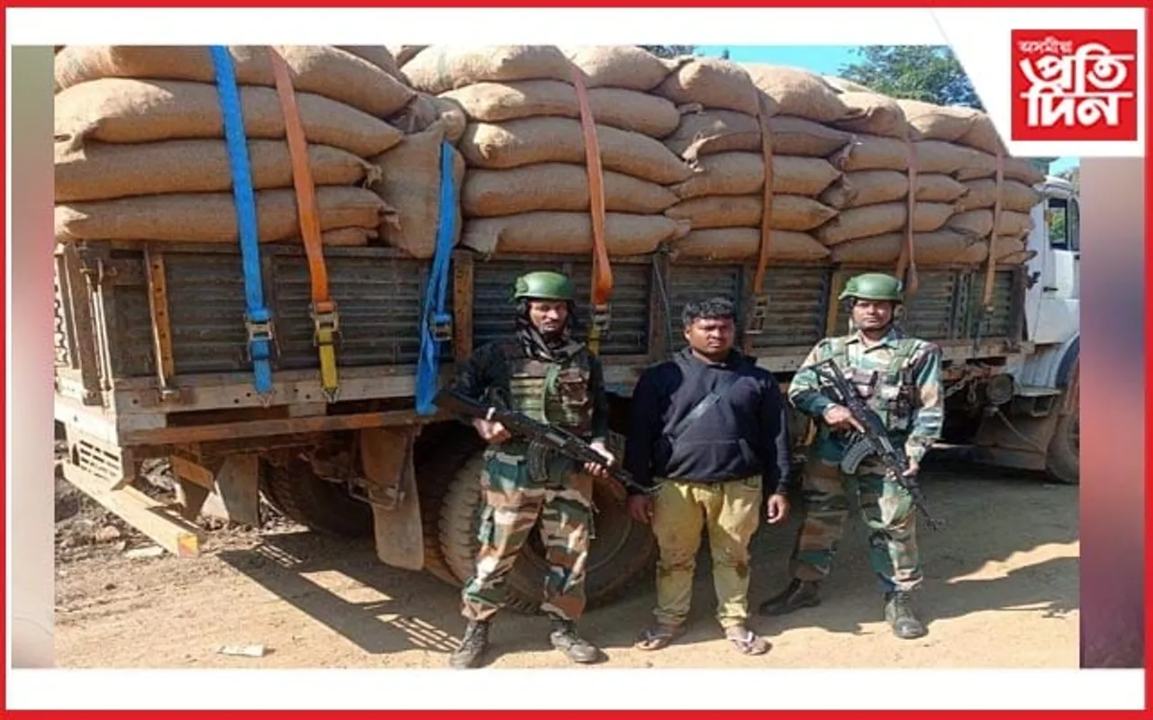 মনিপুৰত ৮ খন বাৰ্মিজ চুপাৰী ভৰ্তি ট্ৰাক জব্দ
