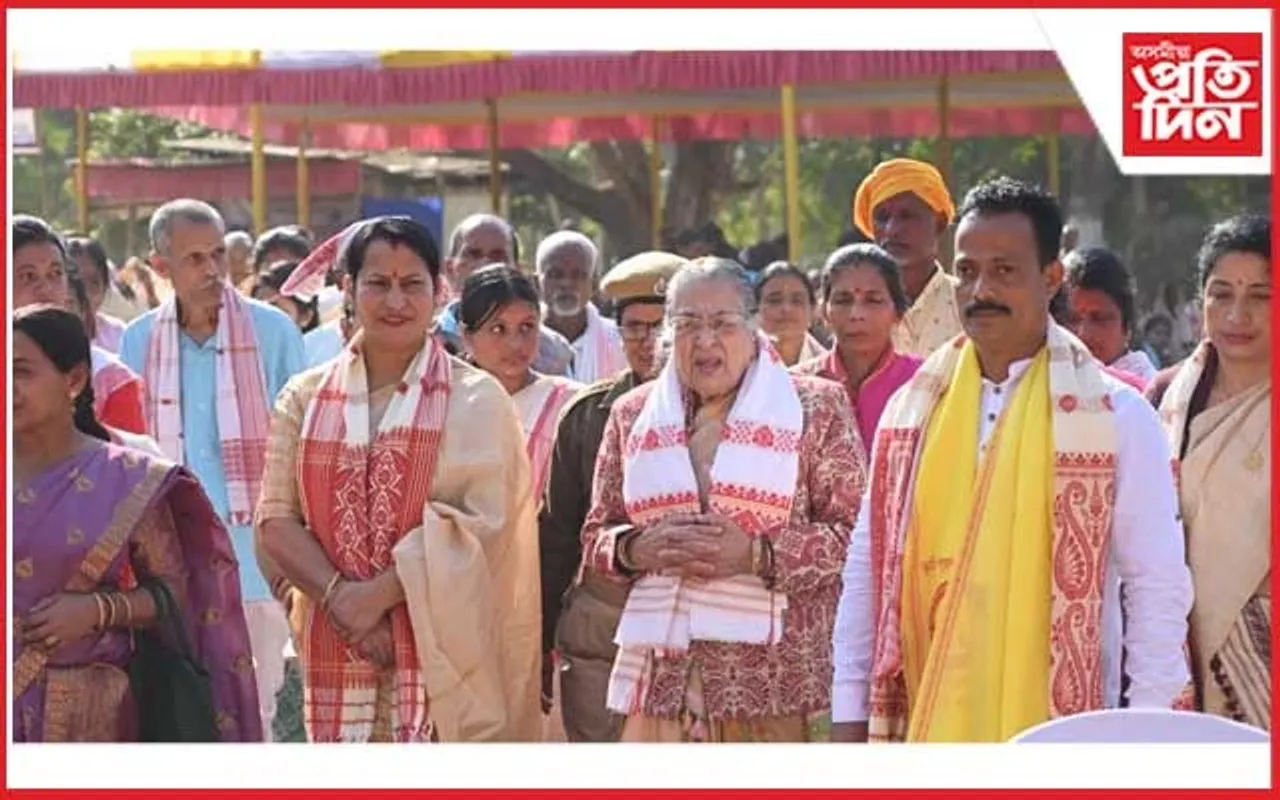 ১১০ বছৰীয়া শিৱ মন্দিৰৰ ভূমিপূজন অনুষ্ঠান