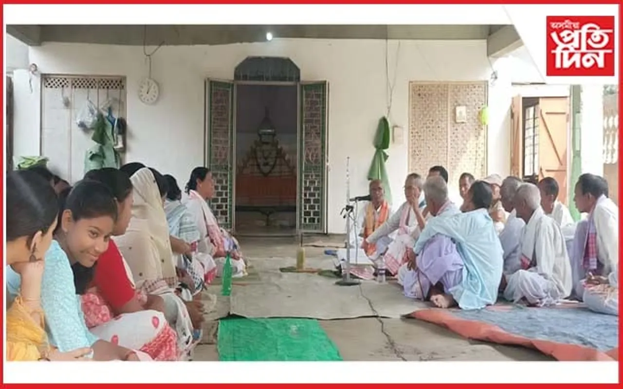 হৰিনামৰ ধ্বনিৰে মুখৰিত ৰঙিয়াৰ মধুকুছিৰ নামধৰ্ম সমাজ