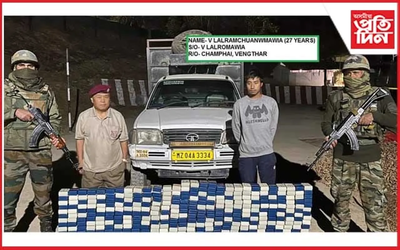 মিজোৰামত ৩৭.৭৫ কোটি টকাৰ হেৰ'ইন জব্দ