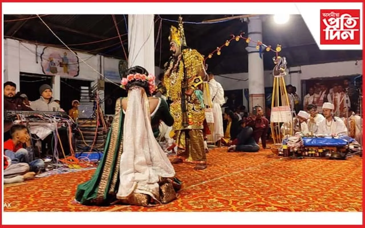 বেকাজানত তিনিদিনীয়া বণাৰ্ঢ্য কাৰ্যসূচীৰে ভাওনা সমাৰোহঃ শিশু-মহিলা ভাওনা প্ৰদৰ্শন