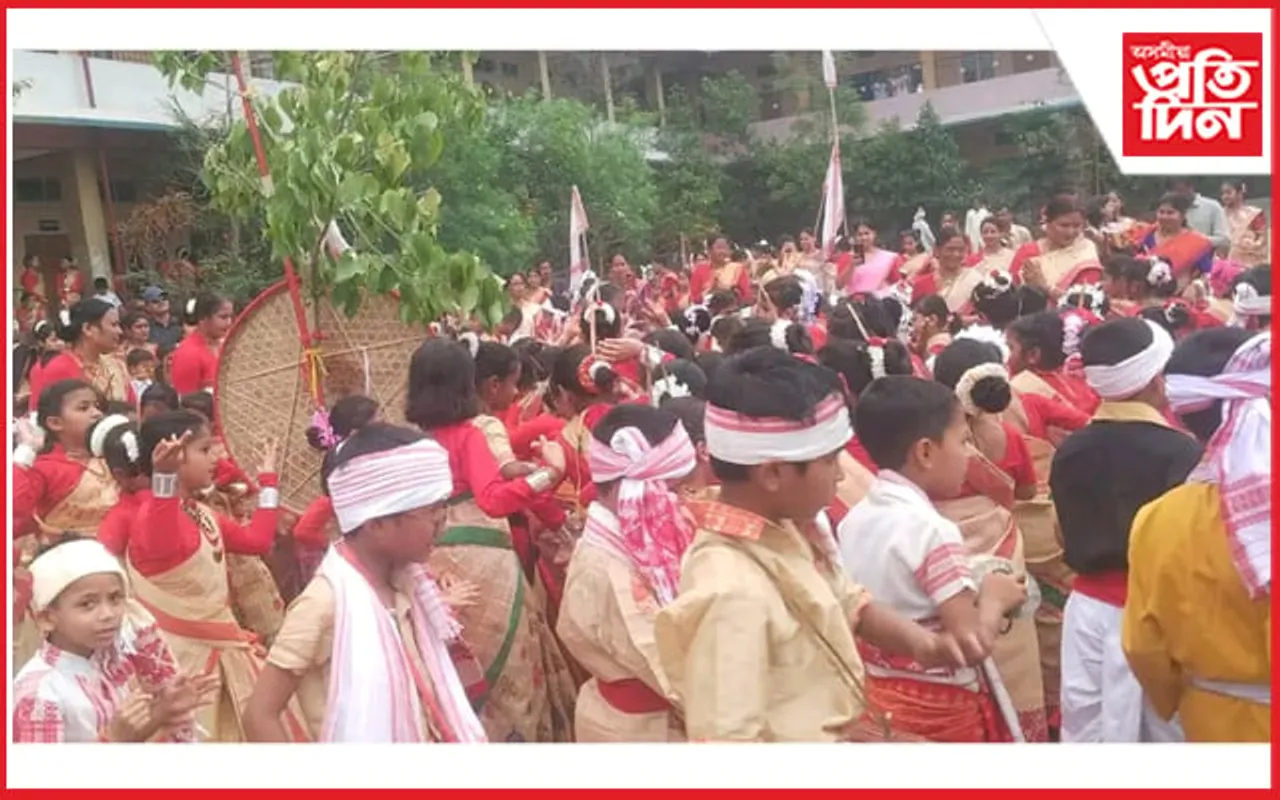 ৰঙিয়া শংকৰদেৱ শিশু নিকেতনত ৰঙালী বিহু উদযাপন