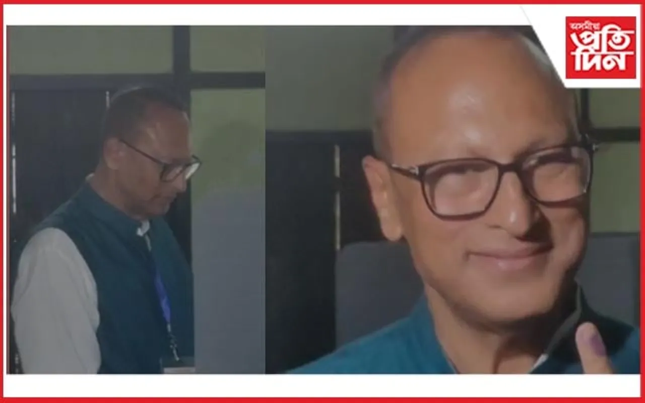 নগাঁৱত প্ৰদ্যুৎ-আমিনুলৰ ভোটদান