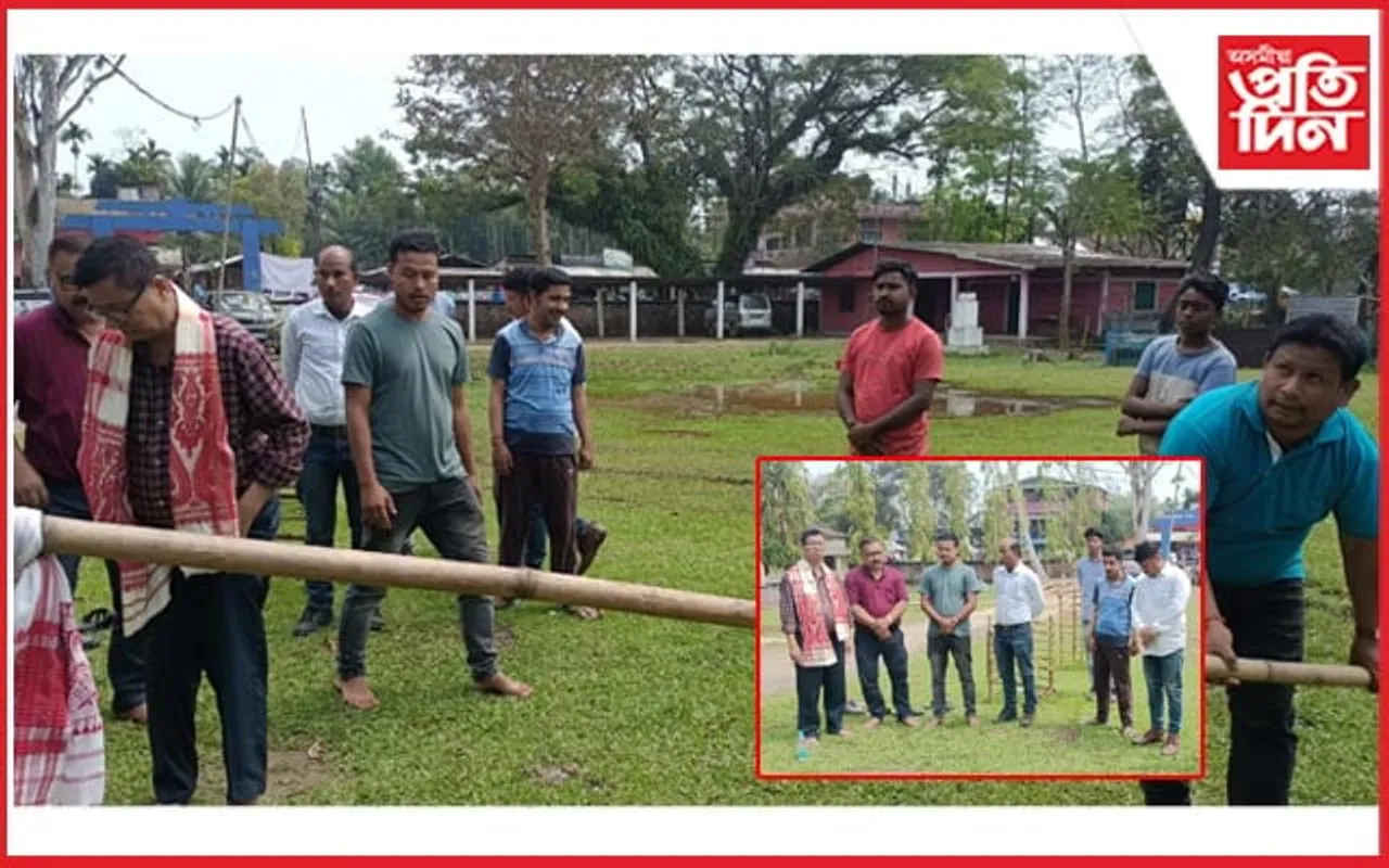মথুৰাপুৰত আছুৰ মুকলি বিহুৰ লাইখুঁটা স্থাপন