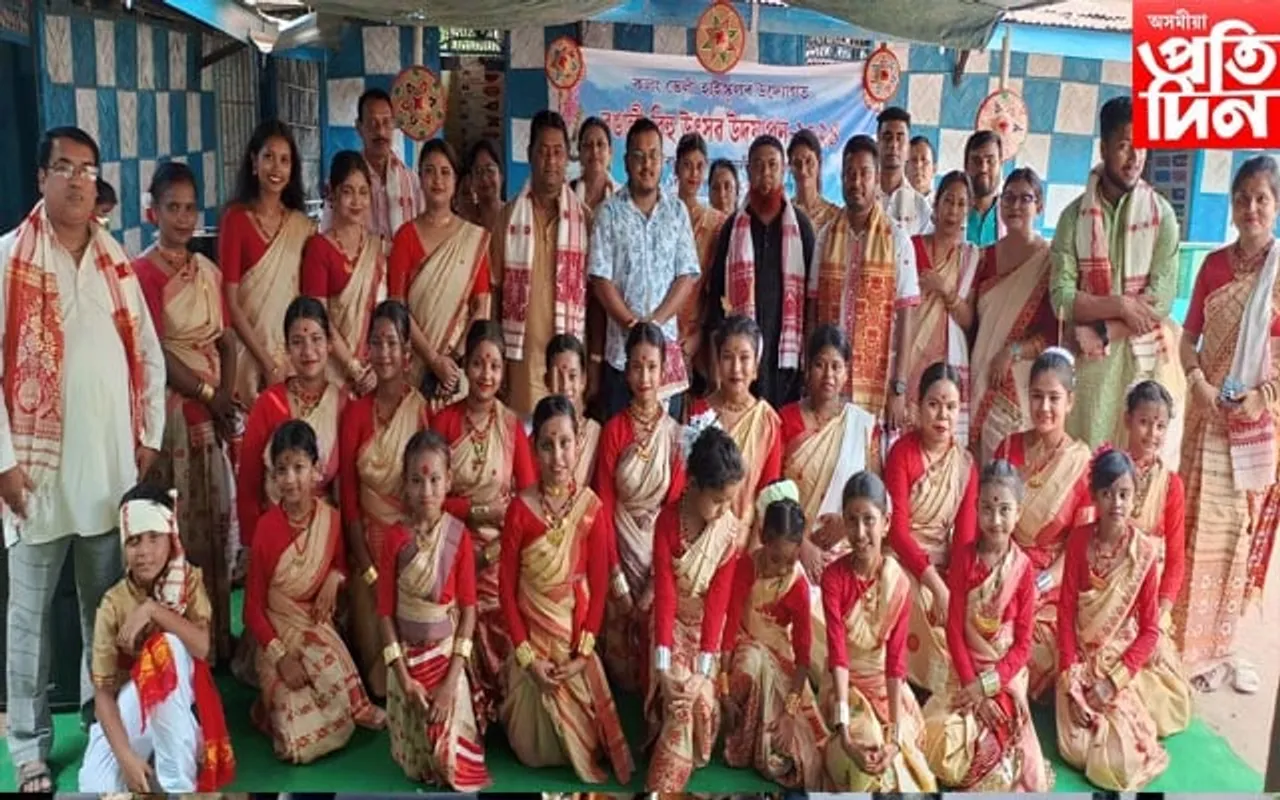 কলংভেলী হাইস্কুলত ৰঙালী বিহুৰ আয়োজন...
