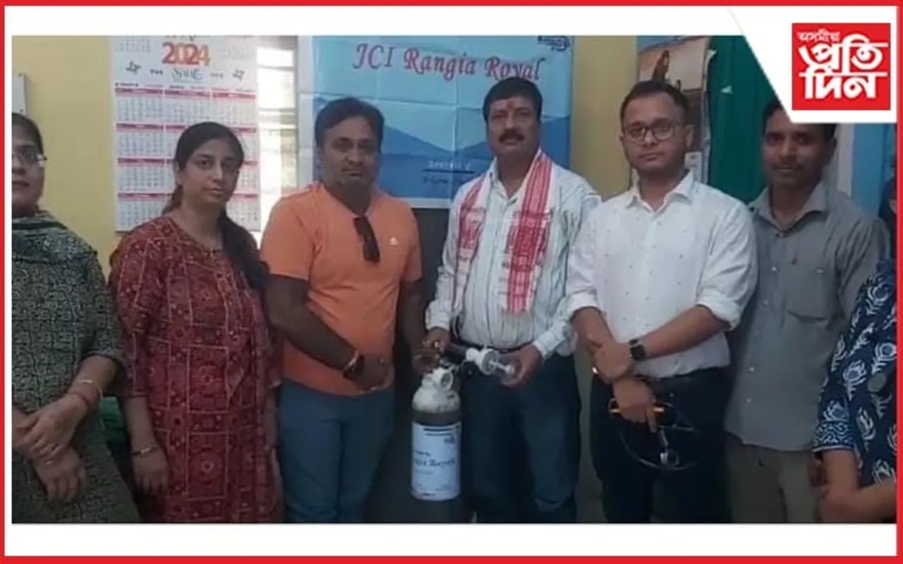 ৰঙিয়া মহকুমা চিভিল হাস্পতাললৈ অক্সিজেন চিলিণ্ডাৰ প্ৰদান...