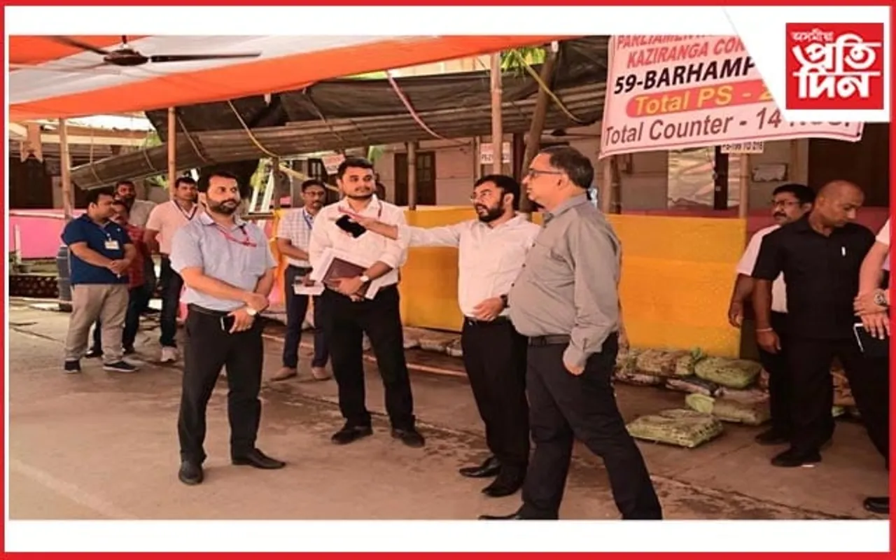 নগাঁৱত নিৰ্বাচনী পৰিস্থিতিৰ বুজ ল'লে ৰাজ্যিক মুখ্য নিৰ্বাচনী  অনুৰাগ গোৱেলে