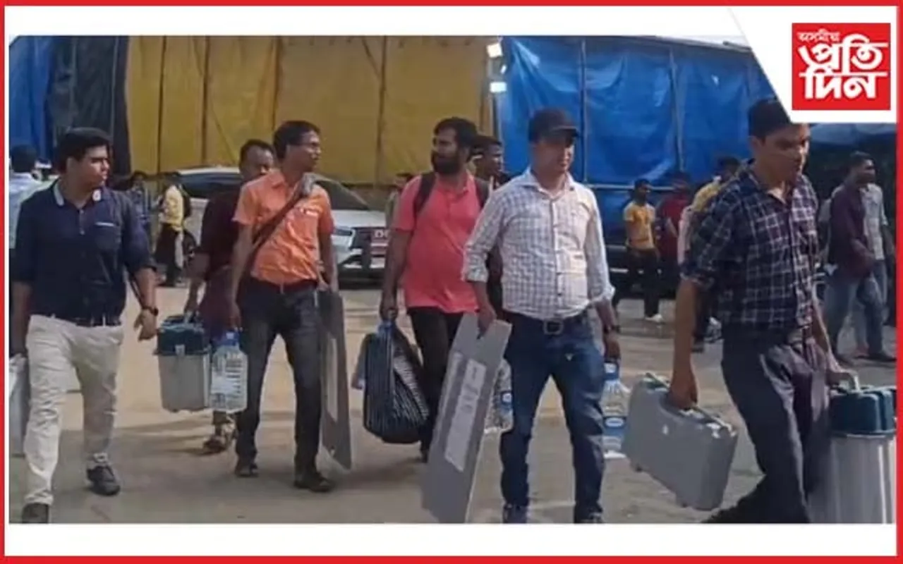 নিজ ভোটকেন্দ্ৰলৈ বুলি ৰাওনা শিলচৰৰ নিৰ্বাচনী বিষয়া-কৰ্মচাৰী
