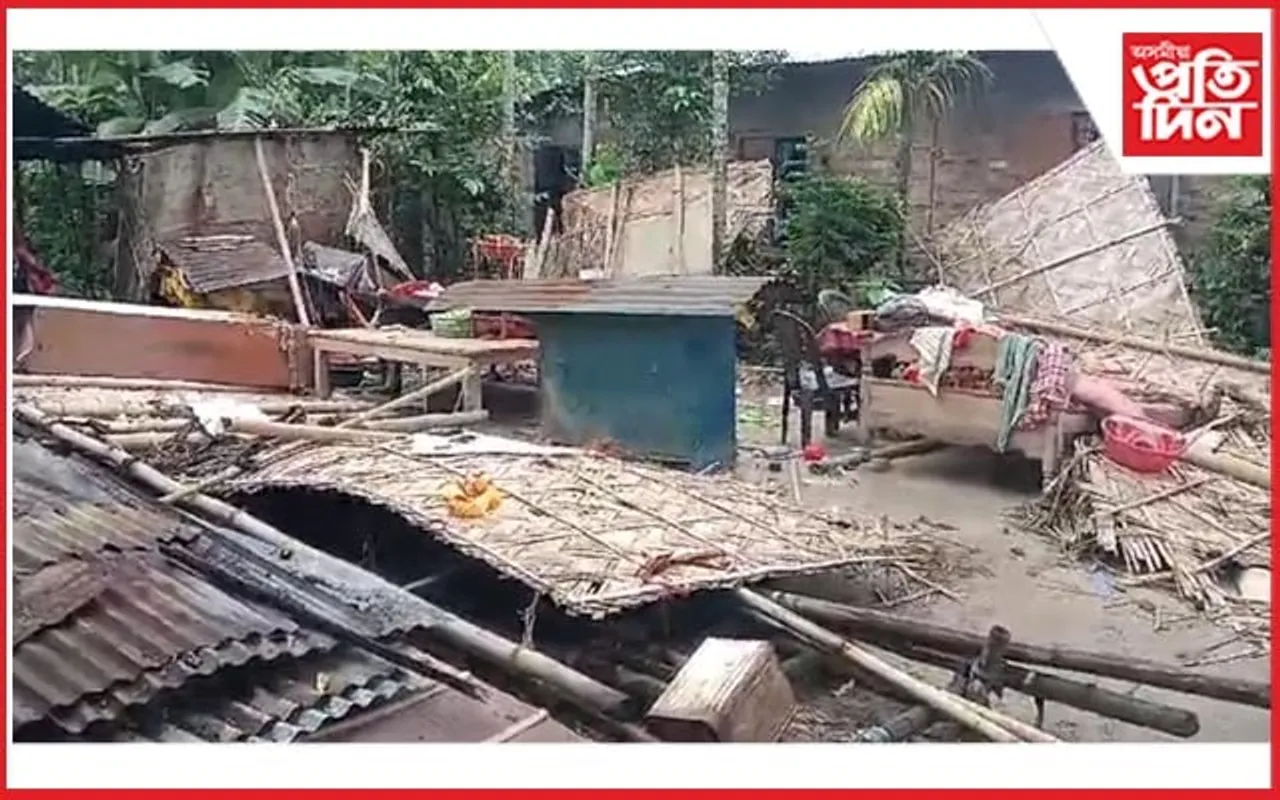 চতিয়াত ৰীমালৰ প্ৰভাৱঃ ভাঙি পৰিল এটা দুৰ্ভগীয়া পৰিয়ালৰ বাসগৃহ
