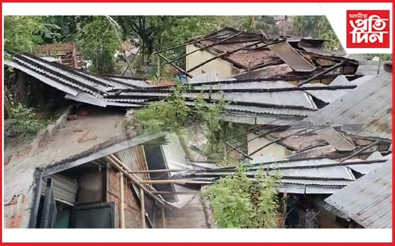 নিশাৰ ধুমুহা, বৰষুণত বিস্তৰ ক্ষতি মহানগৰীতঃ উৰুৱাই নিলে ঘৰ, বিকল বিদ্যুতৰ সেৱা...