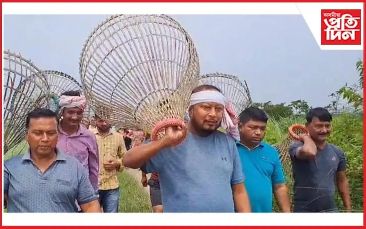 মাছ মাৰি নিৰ্বাচনৰ ভাগৰ পলোৱালে বিধায়ক পদ্ম হাজৰিকাই