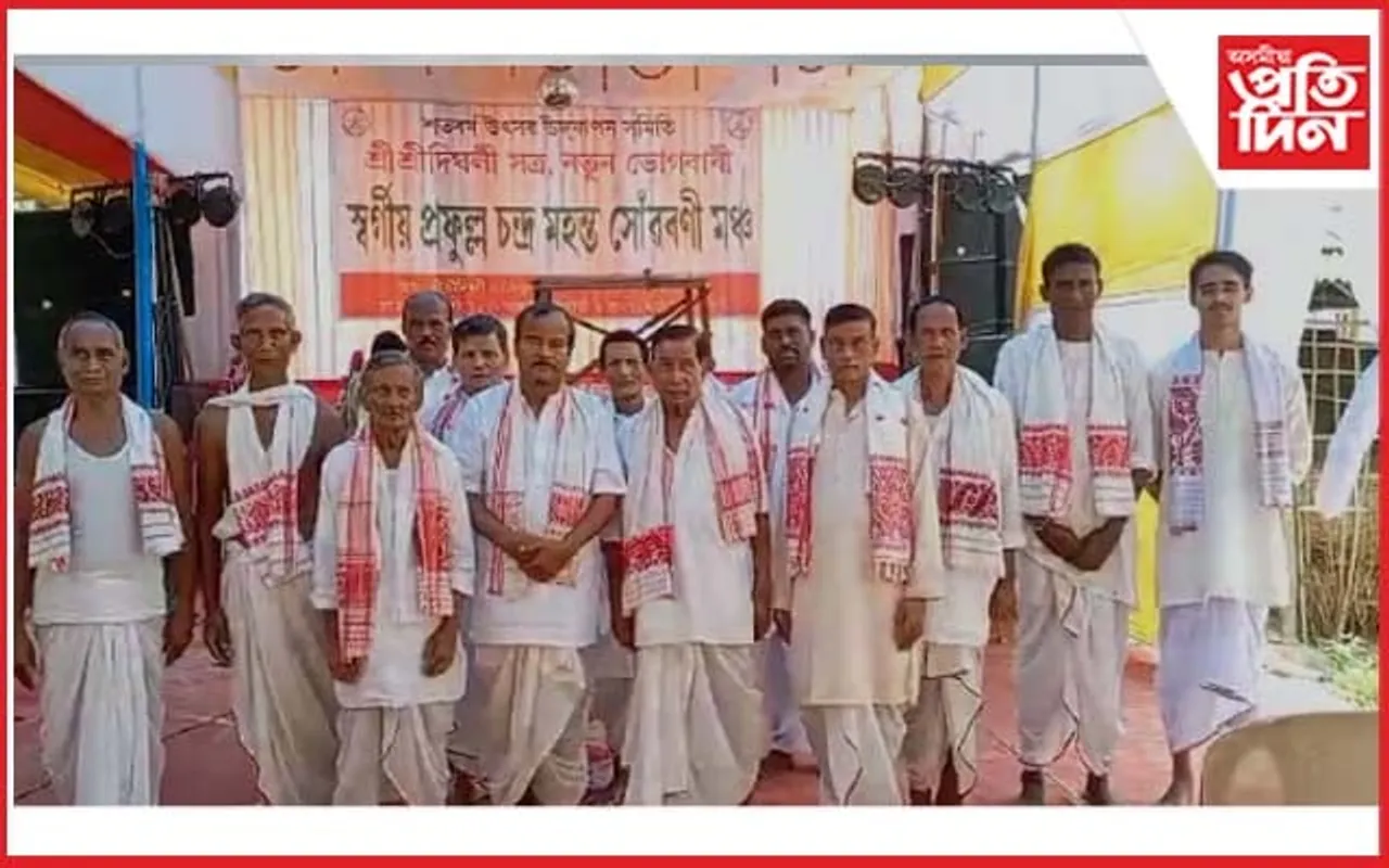 "শতবৰ্ষ উৎসৱ" উপলক্ষে শ্ৰী শ্ৰী দিঘলী সত্ৰত উখল-মাখল পৰিৱেশ