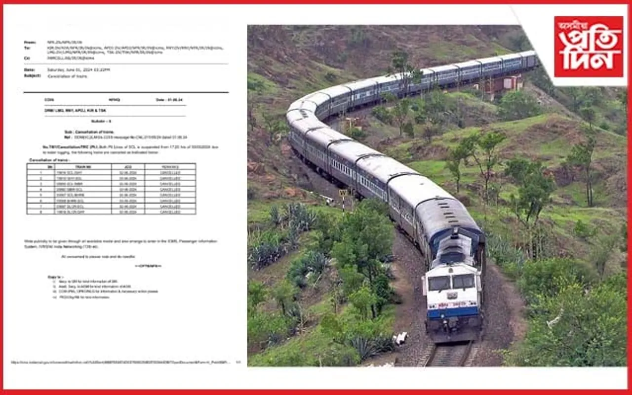 লামডিং সংমণ্ডলৰ অধীনস্থ কেইবাখনো ৰে'ল বাতিল