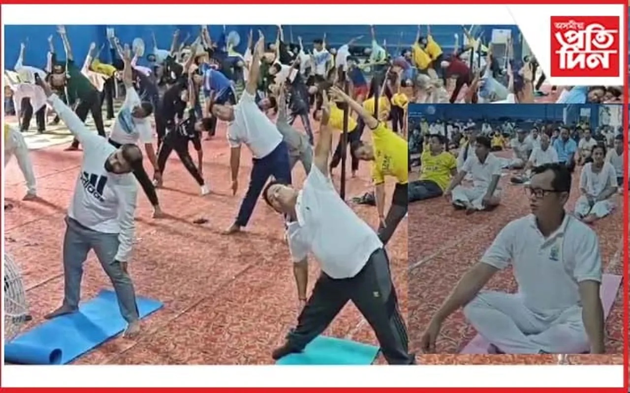 কোকৰাঝাৰত যোগাভ্যাস প্ৰমোড বড়ো, বিধায়ক লৰেঞ্চ ইছলাৰী...